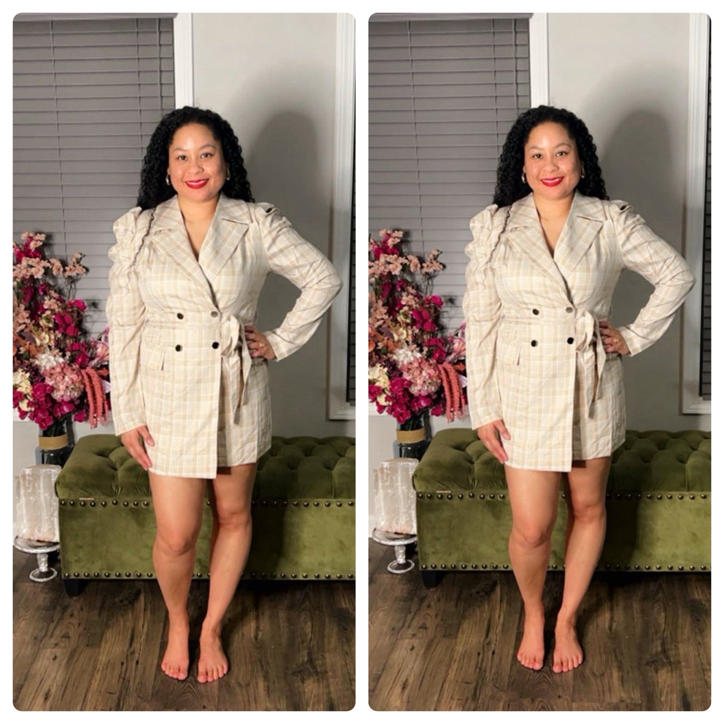 Plaid Blazer Dress
