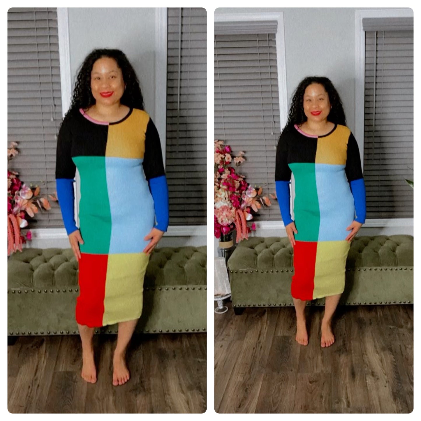 COLORBLOCK KNIT DRESS