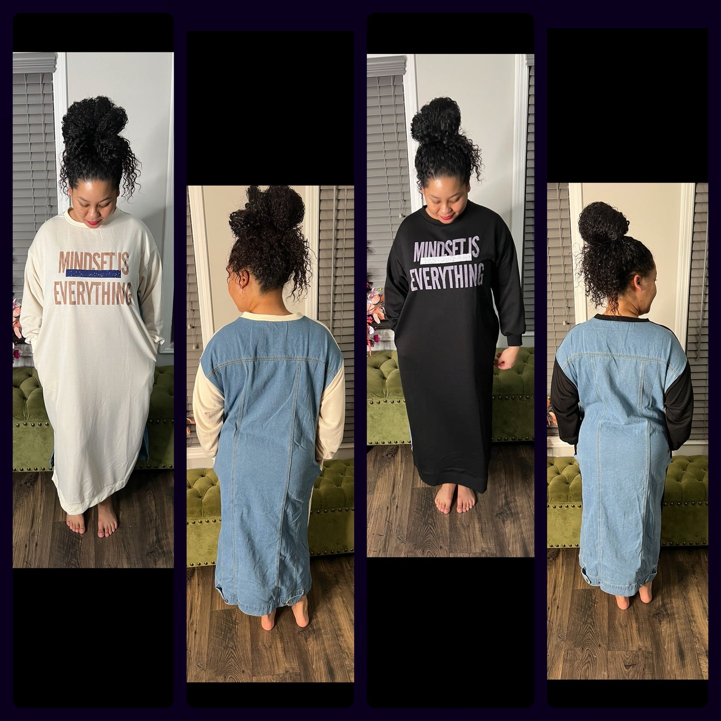Mindset is Everything | Denim Sweater Dress