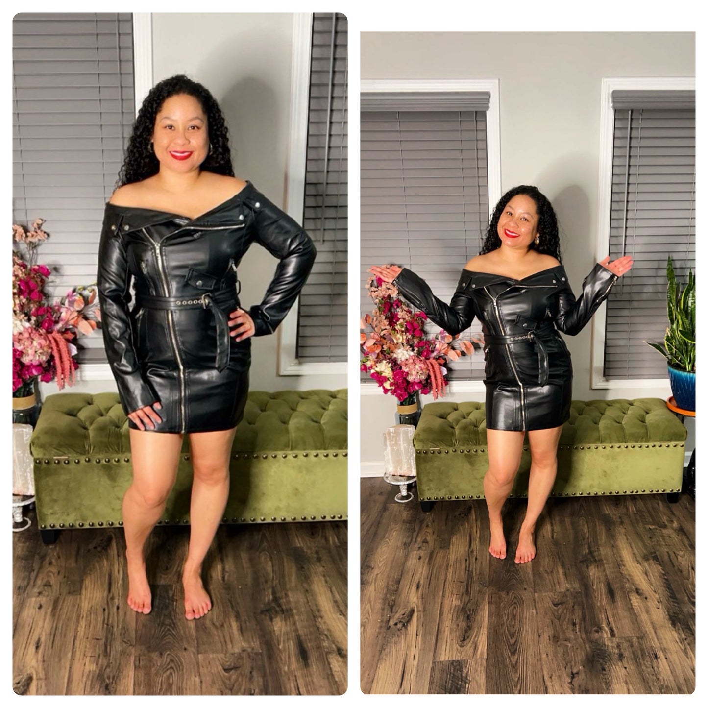 Faux Leather Dress