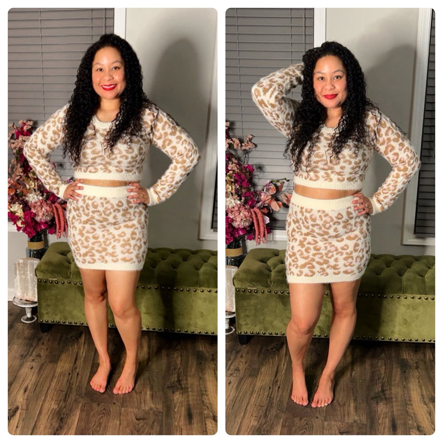 Leopard Print Skirt Set