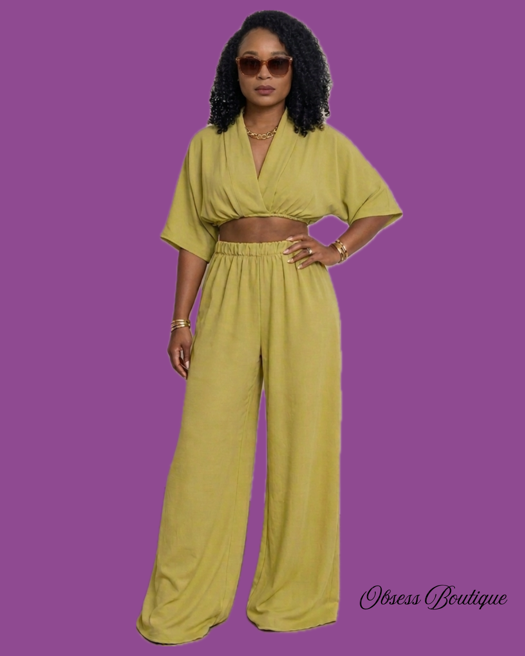 Crop Top Pants Set
