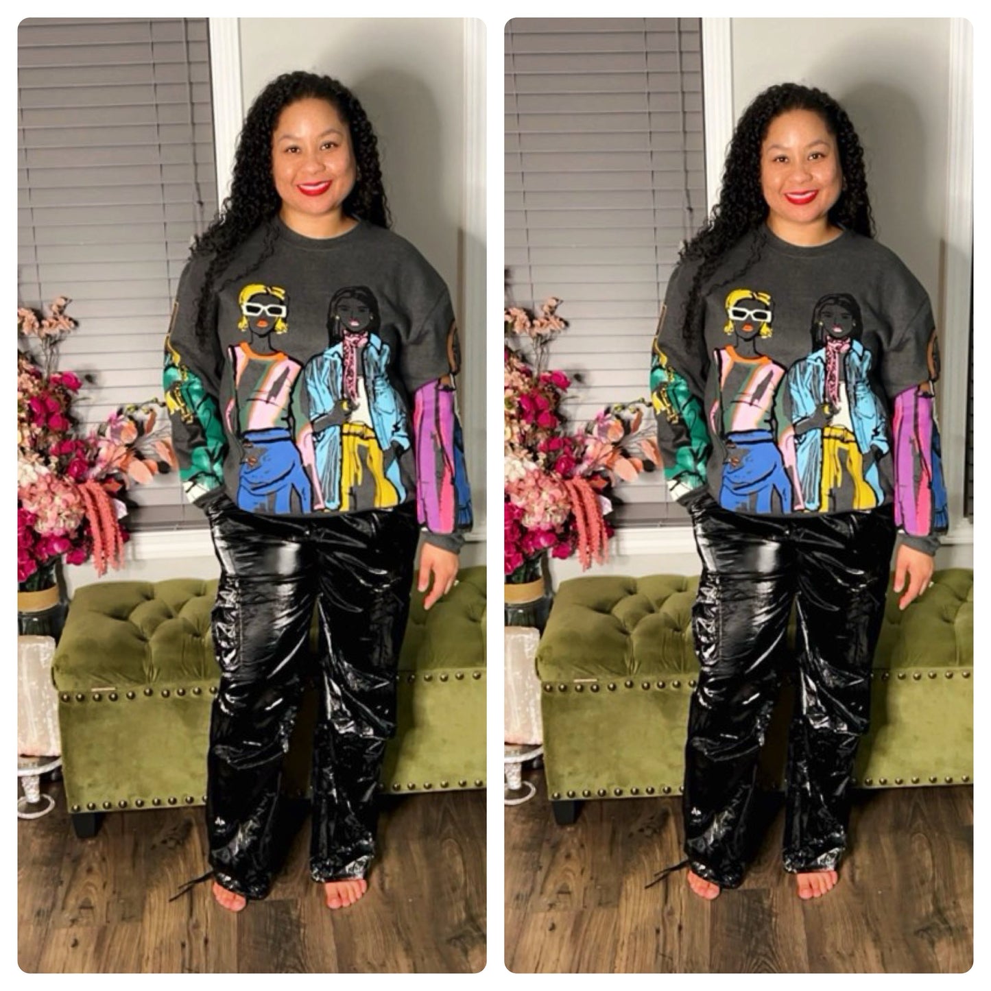Faux Patent Leather Pants