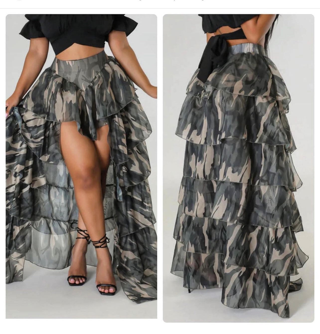 Camo Ruffle Skirt