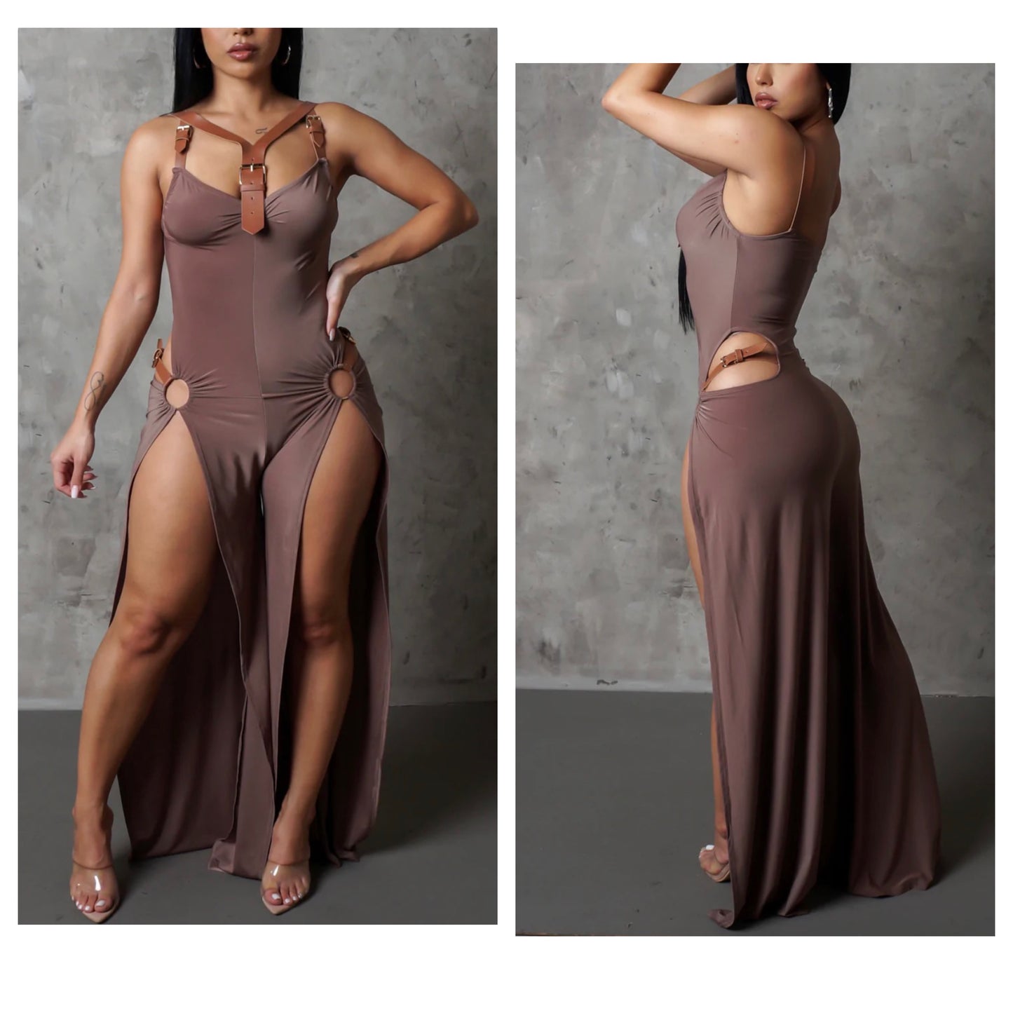 Pecan Split Jumpsuit