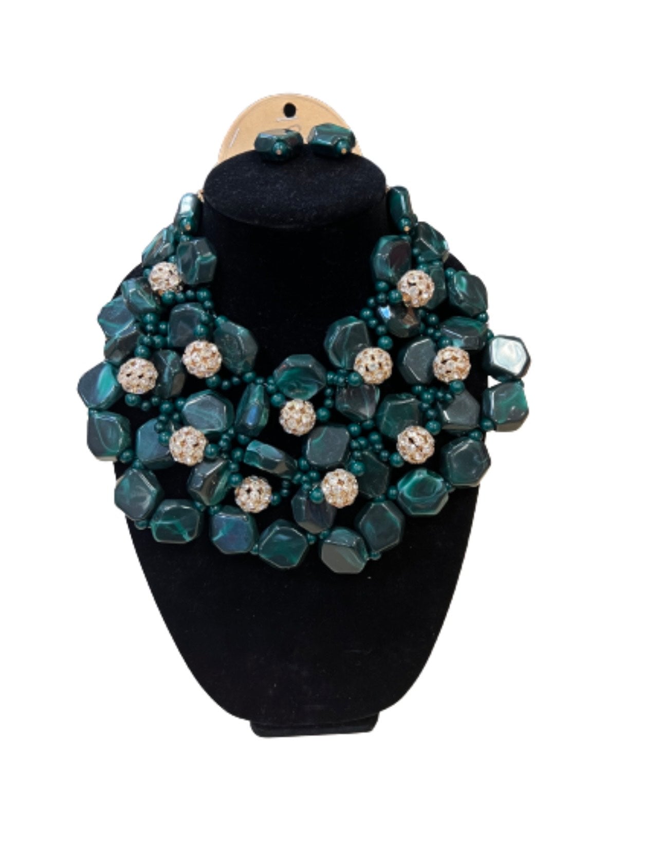 Vintage Green Necklace/Earring Set