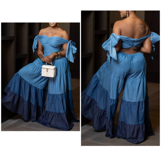 Denim Wide Leg Jumpsuit
