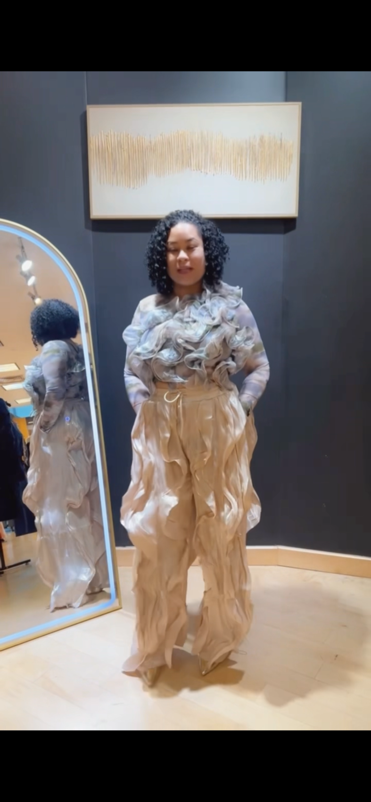 Sheer Ruffle Pants