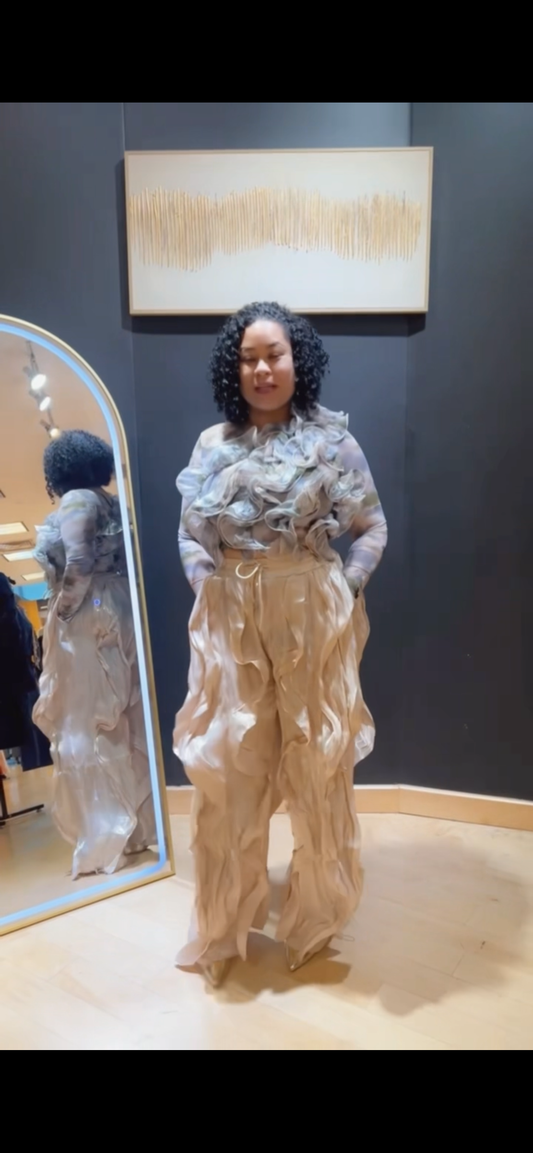 Sheer Ruffle Pants