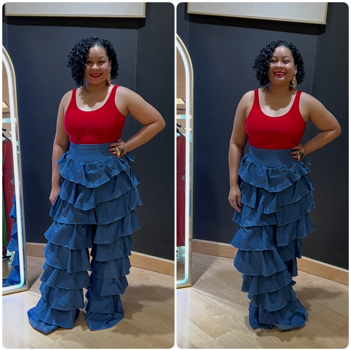 Denim Ruffle Stack Jeans