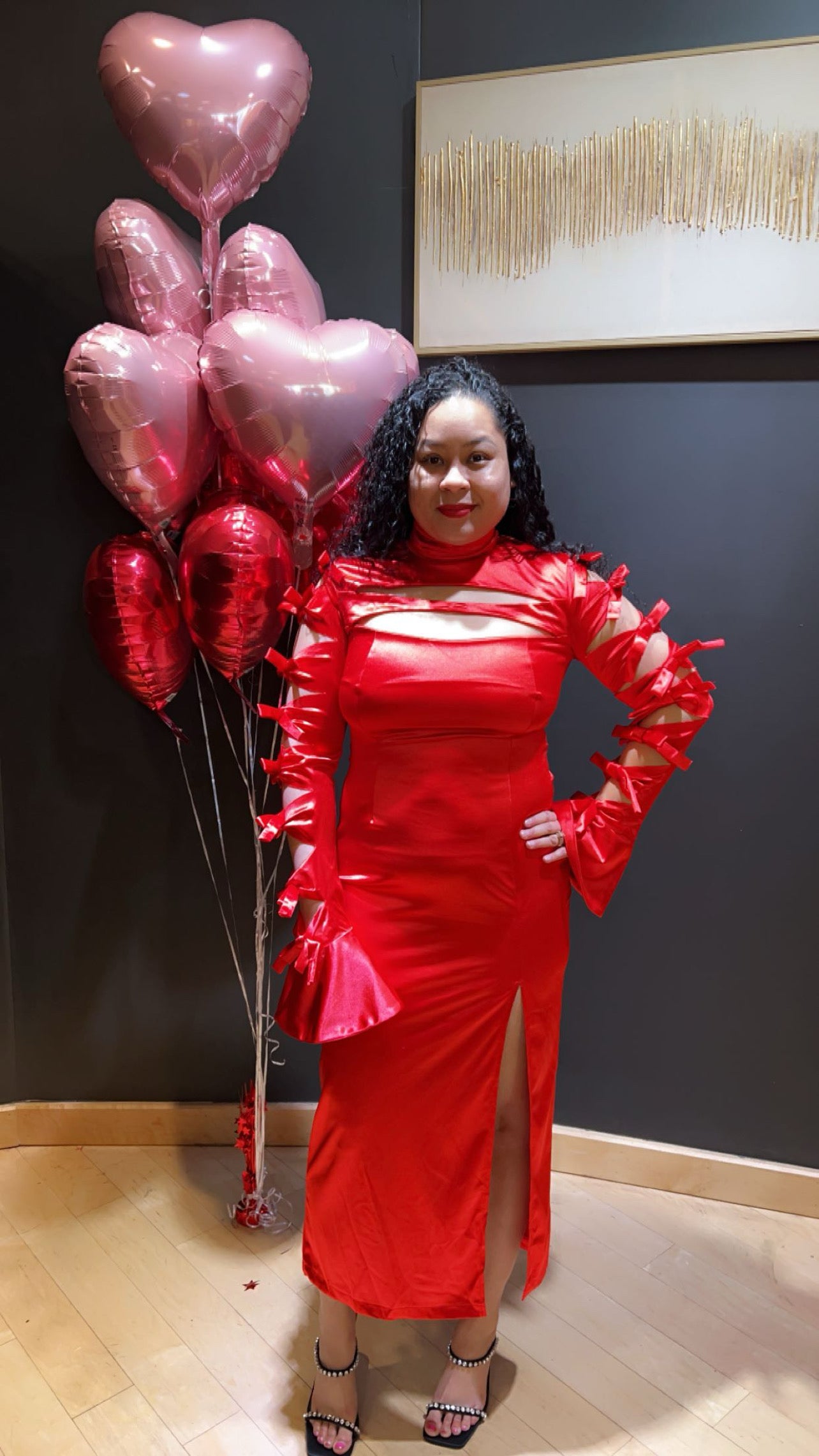 LS Cut Out Ribbon Dress