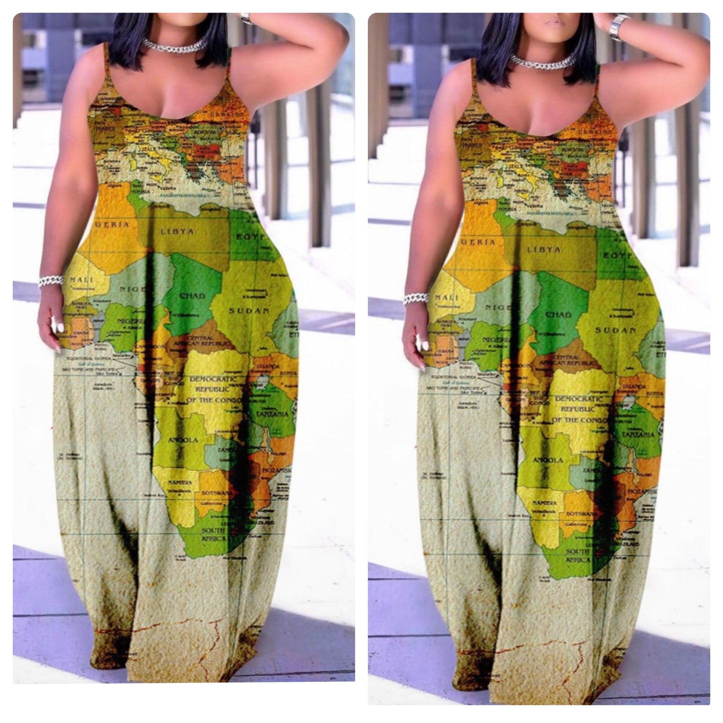 Maxi Dress (African Map)