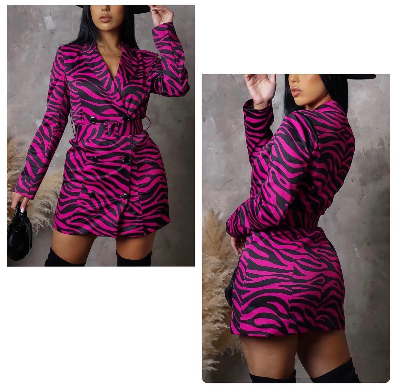 Zebra Print Blazer Dress