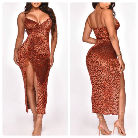 Leopard Print Bodycon String Dress