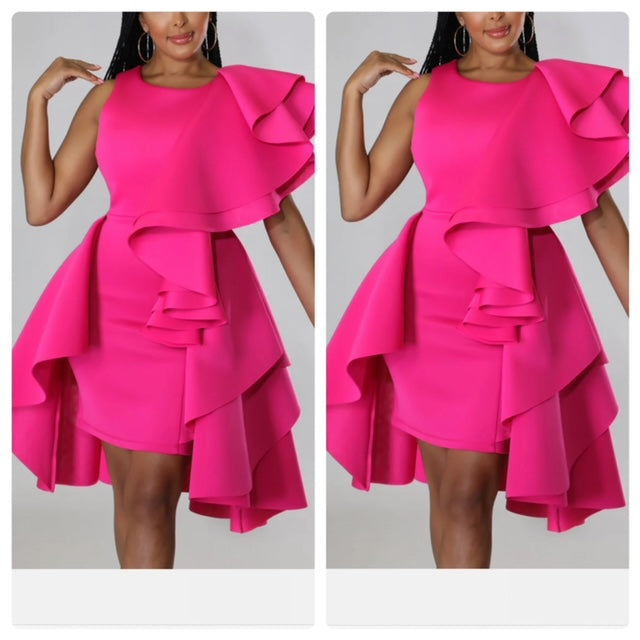 Fuchsia Ruffle Dress